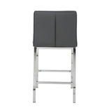 ZUN Modern Design High Counter Stool Electroplated leg Kitchen Restaurant grey pu Bar Chair W210123599