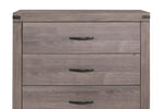 ZUN Brownish Gray Finish 1pc Bedroom Chest of 5 Drawers Melamine Laminate Dark Metal Hardware Corner B01152308