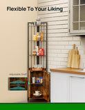 ZUN Corner Storage Rack, 4-Tier Corner Shelf with Storage, Bookshelf Storage Stand 81022388