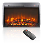 ZUN 26 inch electric fireplace insert, ultra thin heater log set & realistic flame, remote control W1769103309