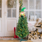 ZUN 3ft 129 Branches with Santa Claus Decoration PVC Branch Iron Bracket Christmas Tree Green 57400666