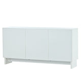 ZUN U_Style Storage Cabinet with Rattan Door, Mid Century Modern Storage Cabinet with Adjustable WF305890AAK