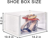 ZUN Storage Shoe Box; Foldable Clear Sneaker Display Box; Stackable Storage Bins Shoe Container W2181P164292