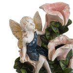 ZUN 8.9x4.7x13.4" Decorative 3 Tier Tabletop Water Fountain with Fairy and LED Light, Angel Girl with W2078138940