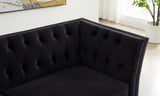 ZUN L8085B three-seat sofa black W30843378