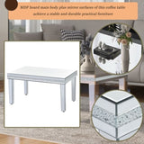 ZUN ON-TREND Fashionable Modern Glass Mirrored Coffee Table, Easy Assembly Cocktail Table with Crystal WF296594AAN