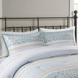 ZUN 5 Piece Seersucker Comforter Set with Throw Pillows B035128848