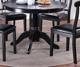 ZUN Classic Design Dining Room 5pc Set Round Table 4x side Chairs Cushion Fabric Upholstery Seat B01147410