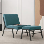ZUN Accent Chair with Ottoman, Modern Upholstered Accent Chair, Linen Sofa Chair with Ottoman Footstool W57851297