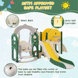 ZUN Toddler Slide and Swing Set 8 in 1, Kids Playground Climber Slide Playset with Basketball Hoop PP321361AAL