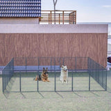 ZUN 40" Outdoor Fence Heavy Duty Dog Pens 24 Panels Temporary Pet Playpen with Doors 43440078