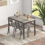 ZUN Dining table and chair set with 4 chairs with curved back and cushions, Grey, 43.3'' L x 27.6'' W x W1162110260