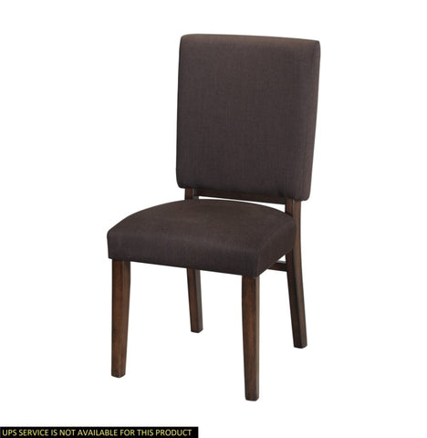 ZUN Chocolate Brown Color Fabric Upholstered Side Chairs 2pc Set Walnut Finish Wooden Frame Dining B01156175