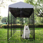 ZUN Dog Kennel with Roof Cover Heavy Duty Dog Crate for Medium and Large-sized Dogs, Black W2181P153134