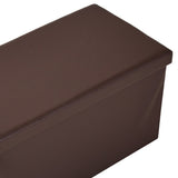 ZUN FCH 76*38*38cm Glossy PVC MDF Foldable Storage Footstool Dark Brown 89822618