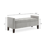 ZUN Upholstered Tufted Button Storage Bench with nails trim,Entryway Living Room Soft Padded Seat with W2186139087