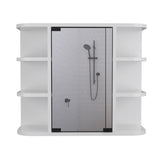 ZUN Roseburg 6-Shelf Medicine Cabinet with Mirorr White B06280464