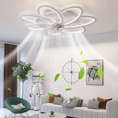 ZUN 31Inches Ceiling Fan with Lights Remote Control Dimmable LED, 6 Gear Wind Speed Fan Light W2009124234