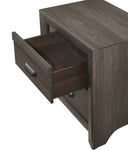 ZUN 1pc Contemporary Nightstand End Table with Two Storage Drawers Brown Gray Finish Bedroom Wooden B011P163844