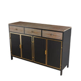 ZUN 48" Wide 4 Doors Modern Sideboard with 3 Top Drawers, Freestanding Sideboard Storage Cabinet W75741394