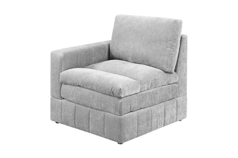 ZUN 1pc LAF/RAF One Arm Chair Modular Chair Sectional Sofa Living Room Furniture Granite Morgan Fabric B011126789