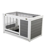 ZUN Luxury 2-Storey Pet House Box Wooden Cage Comfy Cabin for Small Animals, Grey White W2181P151912