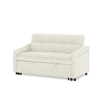 ZUN Loveseats Sofa Bed with Pull-out Bed,Adjsutable Back and Two Arm Pocket,TypeC and USB Charging with W1413124442