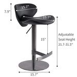 ZUN Black Titanium Stainless Steel Bar Stools Swivel Adjustable Height for Kitchen Counter and Dining W2195135503