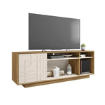 ZUN Techni Mobili Contemporary TV Stand for TVs Up to 70in, Oak B031P154885