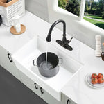 ZUN Fireclay 33" L X 20" W Workstation Farmhouse Kitchen Sink With Accessories W122567038