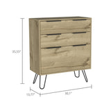 ZUN Kirsage 3-Drawer Dresser Light Oak B06280380