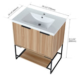 ZUN 30 Inch Freestanding Bathroom Vanity With Resin Basin,30x18, W99981923