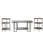 ZUN Coffee Table Set of 3, Rectangular Coffee Table & 2pcs Accent End Table Easy Assembly for Living W368P143225