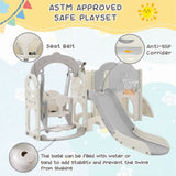 ZUN Toddler Slide and Swing Set 7 in 1, Kids Playground Climber Slide Playset with Basketball Hoop PP321361AAE