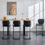 ZUN Bar chair modern design for dining and kitchen barstool with metal legs set of 4 W21053647