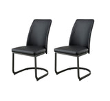 ZUN Contemporary Dark Gray Set of 2pc Side Chairs Kitchen Dining Room Metal U-Shaped Base Leatherette B011P145388