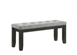 ZUN 1Pc Contemporary Style Bench Gray Fabric Upholstery Tufted Tapered Wood Legs Bedroom Living Room B011138071